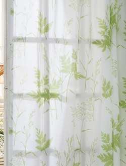 grün Vorhang | | Bio-Satin Blickdicht Blumenmuster Farn